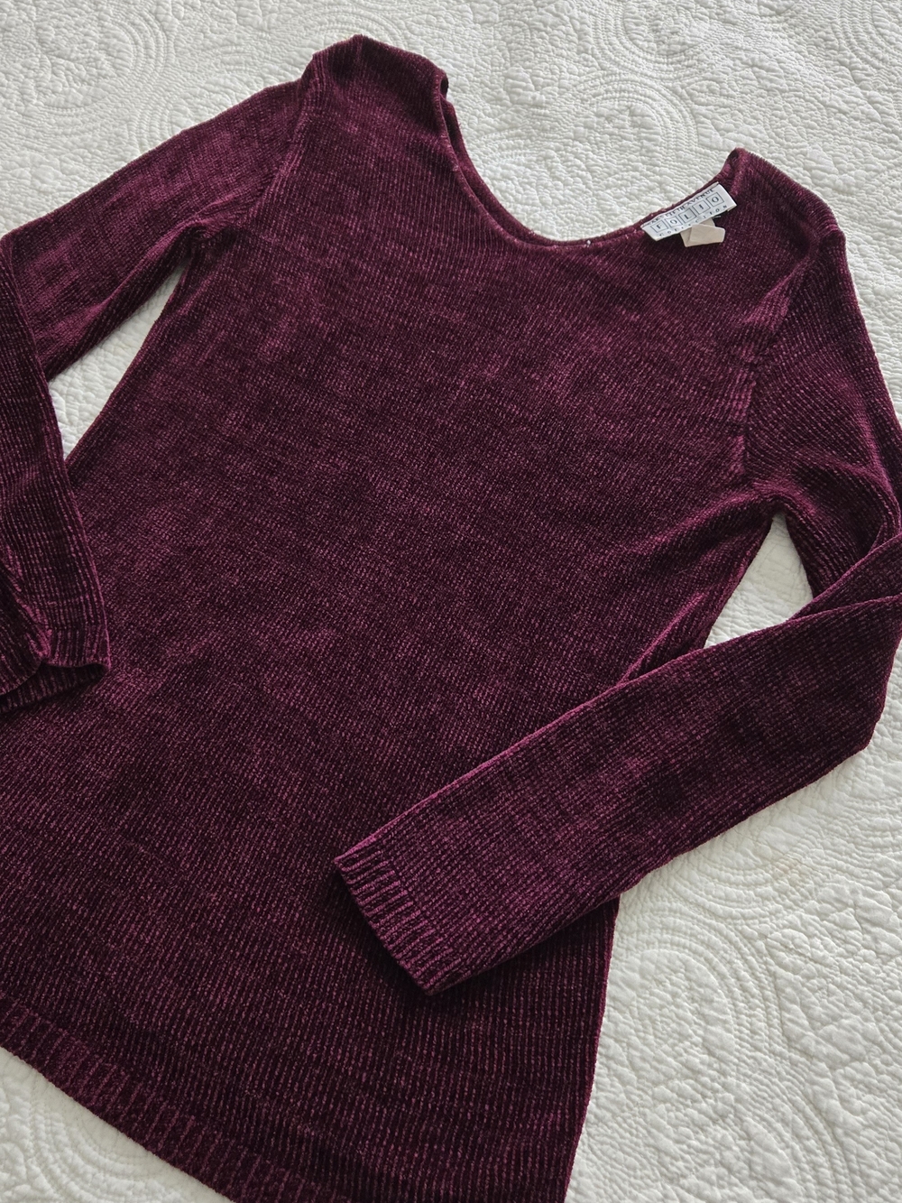 Cozy Women's Chenille Sweater - Deep Berry